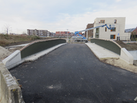 902172 Gezicht op de onlangs aangelegde Eendenkroosbrug in de nieuwbouwbuurt Rijnvliet de wijk Leidsche Rijn te Utrecht.